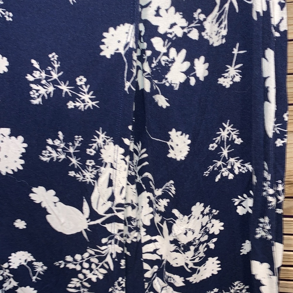 Liz Claiborne Dress Womens Navy Blue White Floral Sleeveless Wrap Petite Small - Picture 7 of 9